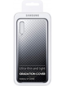 Samsung Gradation Cover Hård Gradient Väska till Samsung Galaxy A7 2018 A750 - Svart EF-AA750CBE