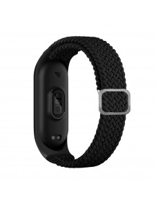 Strap Fabric Band For Xiaomi Mi Band 6/5/4/3 Braided Fabric Strap Bracelet - Svart