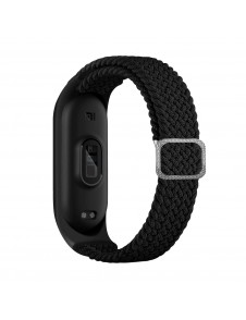 Strap Fabric Band For Xiaomi Mi Band 6/5/4/3 Braided Fabric Strap Bracelet - Svart
