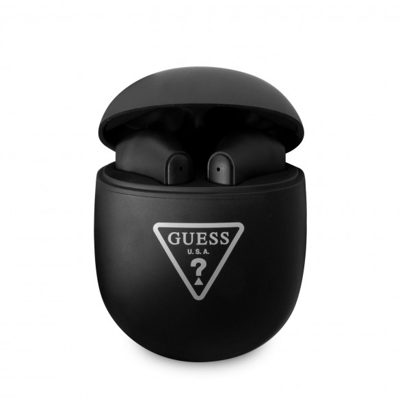 Guess True Wireless Triangle Logo BT5.2 4H Stereo Earphones Matt Black