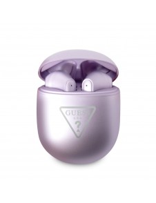 Guess True Wireless Triangle Logo BT5.2 4H Stereo Earphones Glossy Purple