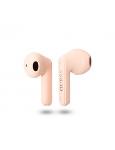 Guess True Wireless Triangle Logo BT5.2 4H Stereo Earphones Matt Pink