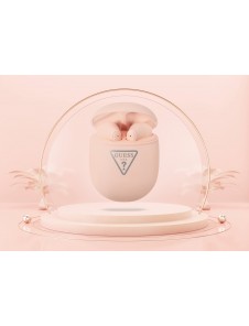 Guess True Wireless Triangle Logo BT5.2 4H Stereo Earphones Matt Pink