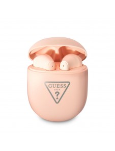 Guess True Wireless Triangle Logo BT5.2 4H Stereo Earphones Matt Pink