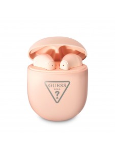 Guess True Wireless Triangle Logo BT5.2 4H Stereo Earphones Matt Pink