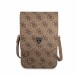 Guess PU 4G Triangle Logo Phone Bag Brown