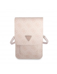 Guess PU 4G Triangle Logo Phone Bag Pink