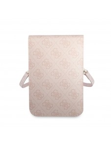 Guess PU 4G Triangle Logo Phone Bag Pink