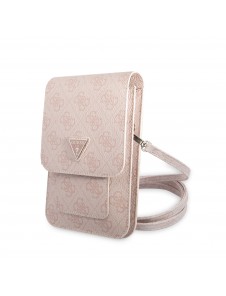 Guess PU 4G Triangle Logo Phone Bag Pink