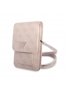 Guess PU 4G Triangle Logo Phone Bag Pink