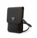 Guess PU Saffiano Triangle Logo Phone Bag Black