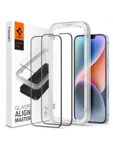 TEMPERED GLASS Spigen ALM GLASS FC 2-PACK IPHONE 13/13 PRO / 14 BLACK