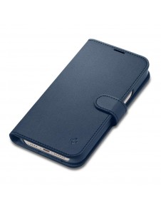 Spigen Wallet S Leather Flip Wallet for iPhone 14 Blue
