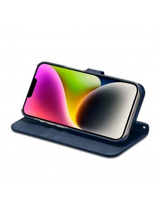 Spigen Wallet S Leather Flip Wallet for iPhone 14 Blue