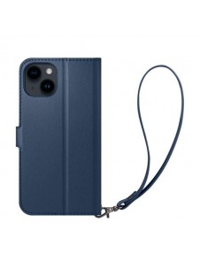 Spigen Wallet S Leather Flip Wallet for iPhone 14 Blue