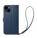 Spigen Wallet S Leather Flip Wallet for iPhone 14 Blue