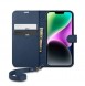 Spigen Wallet S Leather Flip Wallet for iPhone 14 Blue