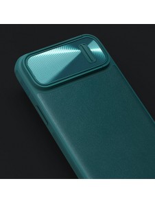 Nillkin CamShield Leather S Case iPhone 14 cover with camera cover green