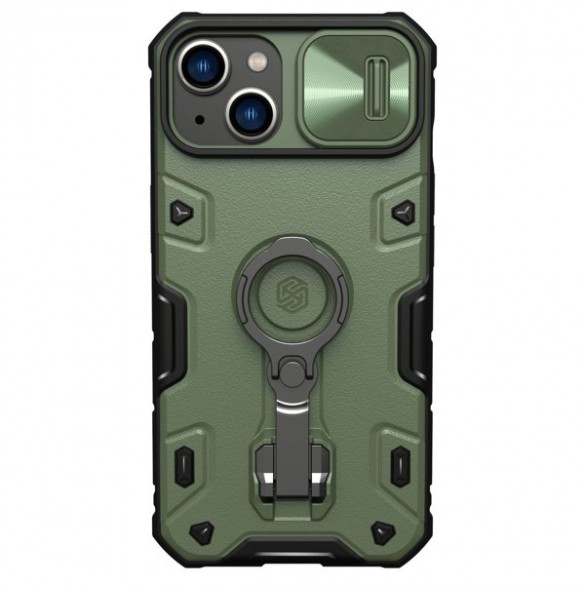 Nillkin CamShield Armor Pro Magnetic Case iPhone 14 Magnetic MagSafe Cover with Camera Cover Dark Green
