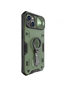 Nillkin CamShield Armor Pro Case Cover iPhone 14 Armored Cover with Camera Cover Ring Stand Dark Green