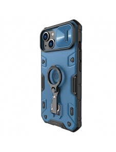 Nillkin CamShield Armor Pro Case iPhone 14 Armor Case with Camera Cover Ring Stand Blue