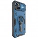 Nillkin CamShield Armor Pro Case iPhone 14 Armor Case with Camera Cover Ring Stand Blue