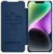 Nillkin Qin Leather Pro Case Cover iPhone 14 Camera Protector Holster Cover Flip Case Blue