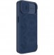 Nillkin Qin Leather Pro Case Cover iPhone 14 Camera Protector Holster Cover Flip Case Blue