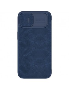 Nillkin Qin Leather Pro Case Cover iPhone 14 Camera Protector Holster Cover Flip Case Blue