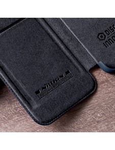 Nillkin Qin Leather Pro Case Cover iPhone 14 Camera Protector Holster Cover Flip Case Blue