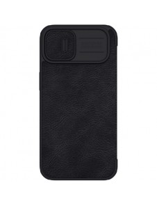 Nillkin Qin Leather Pro Case Cover iPhone 14 Camera Protector Holster Cover Flip Case Black