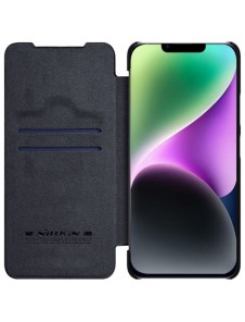 Nillkin Qin Leather Pro Case Cover iPhone 14 Camera Protector Holster Cover Flip Case Black