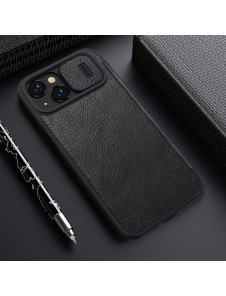 Nillkin Qin Leather Pro Case Cover iPhone 14 Camera Protector Holster Cover Flip Case Black