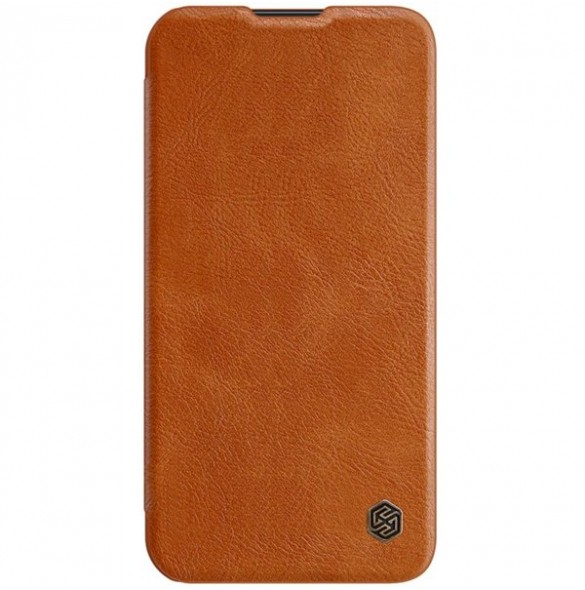 Nillkin Qin Leather Pro Case iPhone 14 Camera Cover Holster Cover Flip Case Brown