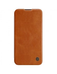 Nillkin Qin Leather Pro Case iPhone 14 Camera Cover Holster Cover Flip Case Brown