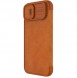 Nillkin Qin Leather Pro Case iPhone 14 Camera Cover Holster Cover Flip Case Brown