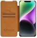 Nillkin Qin Leather Pro Case iPhone 14 Camera Cover Holster Cover Flip Case Brown
