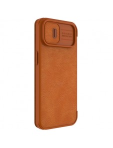 Nillkin Qin Leather Pro Case iPhone 14 Camera Cover Holster Cover Flip Case Brown