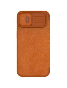 Nillkin Qin Leather Pro Case iPhone 14 Camera Cover Holster Cover Flip Case Brown