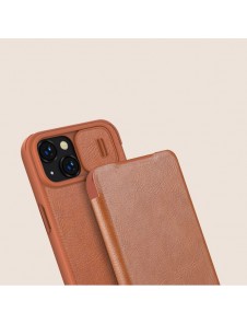Nillkin Qin Leather Pro Case iPhone 14 Camera Cover Holster Cover Flip Case Brown