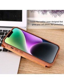 Nillkin Qin Leather Pro Case iPhone 14 Camera Cover Holster Cover Flip Case Brown