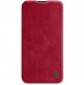 Nillkin Qin Leather Pro Case Cover iPhone 14 Camera Protector Holster Cover Flip Case Red