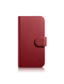 iCarer Wallet Case 2in1 iPhone 14 Leather Flip Case Anti-RFID Red