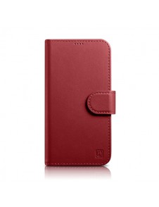 iCarer Wallet Case 2in1 iPhone 14 Leather Flip Case Anti-RFID Red