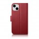 iCarer Wallet Case 2in1 iPhone 14 Leather Flip Case Anti-RFID Red
