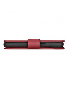 iCarer Wallet Case 2in1 iPhone 14 Leather Flip Case Anti-RFID Red