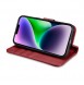 iCarer Wallet Case 2in1 iPhone 14 Leather Flip Case Anti-RFID Red