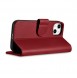 iCarer Wallet Case 2in1 iPhone 14 Leather Flip Case Anti-RFID Red