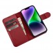 iCarer Wallet Case 2in1 iPhone 14 Leather Flip Case Anti-RFID Red
