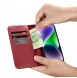 iCarer Wallet Case 2in1 iPhone 14 Leather Flip Case Anti-RFID Red